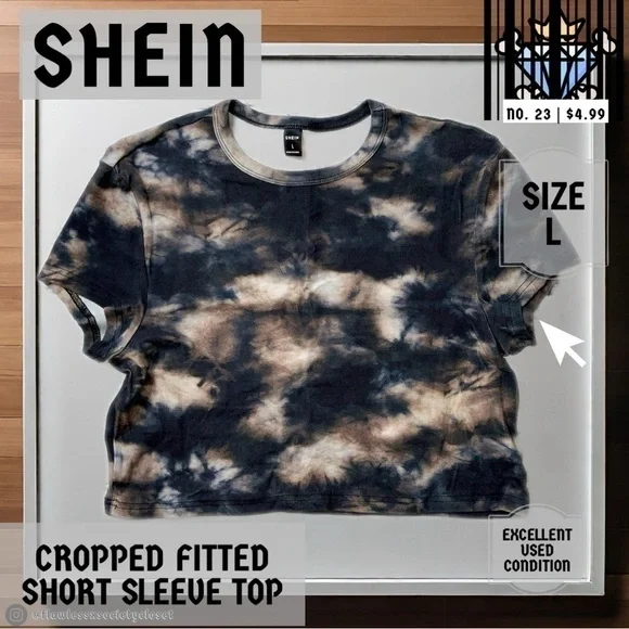 SHEIN MEN FITTED SHORT SLEEVE OMBRÉ TEE SIZE LARGE STREETWEAR LOUNGEWEAR - Picture 2 of 6